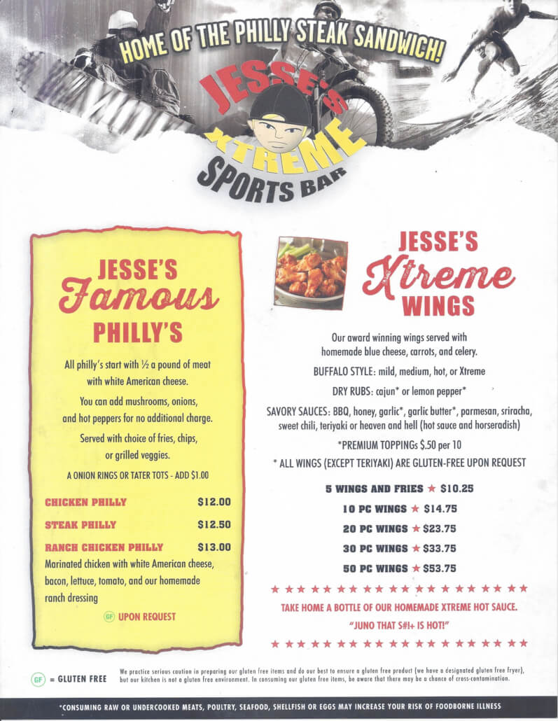 Jesse's Xtreme Sports Bar has something for everyone, from our burgers and wings to our wide selection of beers, wines, and cocktails. We also offer a variety of options, so everyone can enjoy our delicious food. Whether you're looking for a quick bite to eat before a game or a night out with friends, Jesse's Xtreme Sports Bar is the perfect place to satisfy your hunger and thirst.