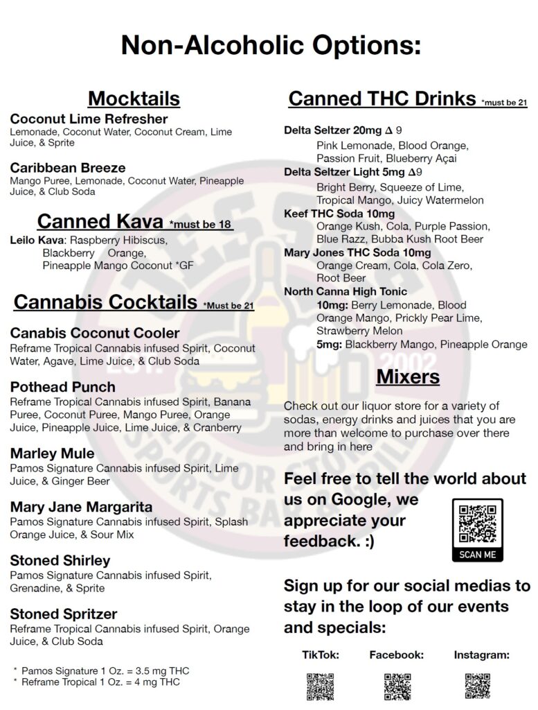 Drink Menu 2 at Jesses Sports Bar & Grill in Margate, FL