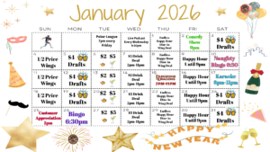 Monthly Events at Jesses Sports Bar & Grill