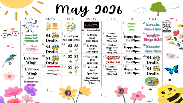 Monthly Events at Jesses Sports Bar & Grill